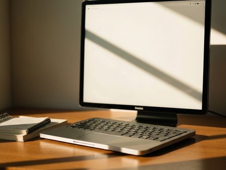 아파트 단지 모형과 계약서, 계산기가 놓인 회의실 테이블